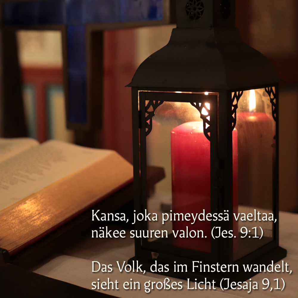 weihnachtsgruß Das Volk das in Finstern wandelt, sieht ein großes Licht.